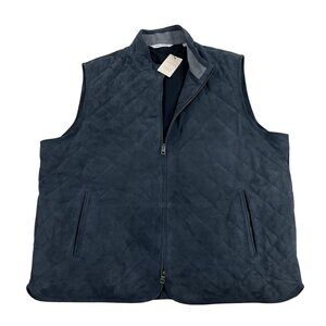 Peter Millar Crown Essex Suede Vest Quilted Jacket Mens XXL Galaxy Gray NWT